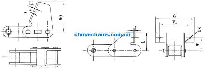 Agricultural roller chains and attachments 3CA2801 C38.4R